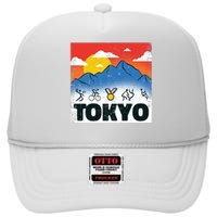 Tokyo Olympics Stick Figures High Crown Mesh Back Trucker Hat