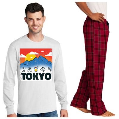 Tokyo Olympics Stick Figures Long Sleeve Pajama Set