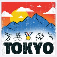 Tokyo Olympics Stick Figures Cooling Performance Long Sleeve Crew