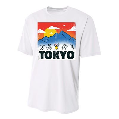 Tokyo Olympics Stick Figures Performance Sprint T-Shirt