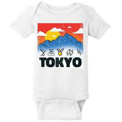 Tokyo Olympics Stick Figures Baby Bodysuit