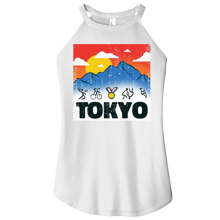 Tokyo Olympics Stick Figures Women's Perfect Tri Rocker Tank