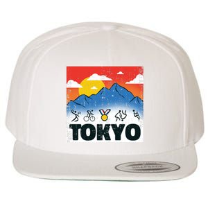 Tokyo Olympics Stick Figures Wool Snapback Cap