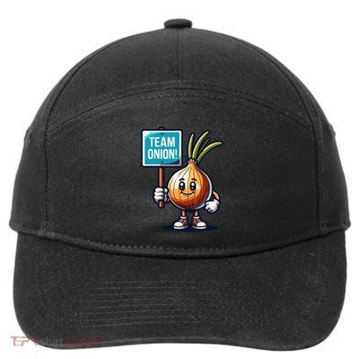 Team Onion Sweet Onion Mascot Funny Vegetable 7-Panel Snapback Hat