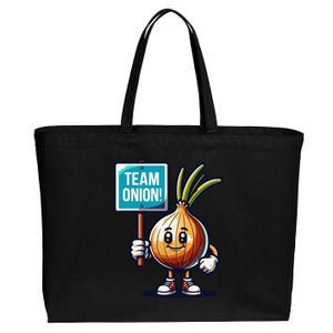 Team Onion Sweet Onion Mascot Funny Vegetable Cotton Canvas Jumbo Tote