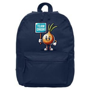 Team Onion Sweet Onion Mascot Funny Vegetable 16 in Basic Backpack