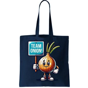 Team Onion Sweet Onion Mascot Funny Vegetable Tote Bag