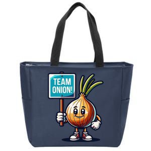 Team Onion Sweet Onion Mascot Funny Vegetable Zip Tote Bag