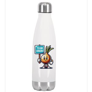 Team Onion Sweet Onion Mascot Funny Vegetable Stainless Steel Insulated Water Bottle