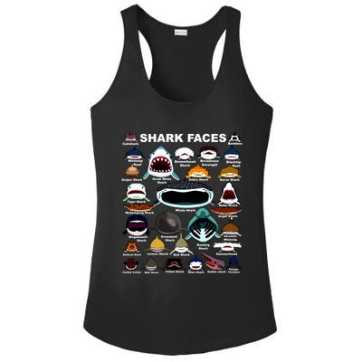 Types Of Sharks Faces Identification Birthday School Ladies PosiCharge Competitor Racerback Tank