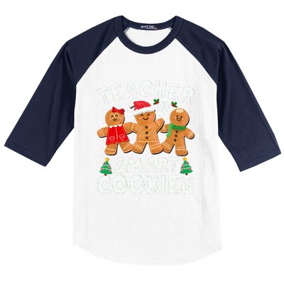 Teacher of Smart Cookies Gingerbread Christmas Teachers  Baseball Sleeve Shirt