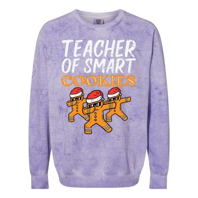 Teacher Of Smart Cookies Teacher Christmas Xmas Women Colorblast Crewneck Sweatshirt