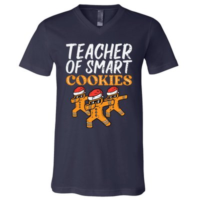 Teacher Of Smart Cookies Teacher Christmas Xmas Women V-Neck T-Shirt