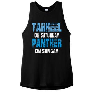 Tarheel On Saturday Panther On Sunday Funny Sports Fans Ladies PosiCharge Tri-Blend Wicking Tank