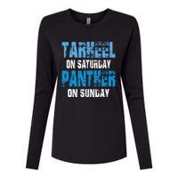 Tarheel On Saturday Panther On Sunday Funny Sports Fans Womens Cotton Relaxed Long Sleeve T-Shirt