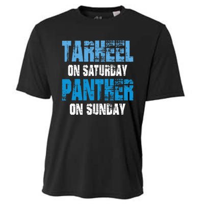 Tarheel On Saturday Panther On Sunday Funny Sports Fans Cooling Performance Crew T-Shirt