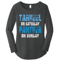 Tarheel On Saturday Panther On Sunday Funny Sports Fans Women's Perfect Tri Tunic Long Sleeve Shirt