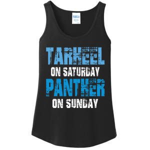 Tarheel On Saturday Panther On Sunday Funny Sports Fans Ladies Essential Tank