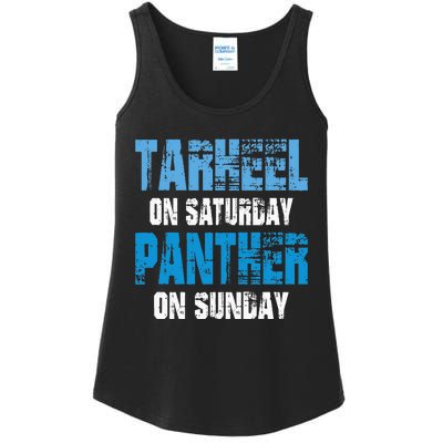 Tarheel On Saturday Panther On Sunday Funny Sports Fans Ladies Essential Tank