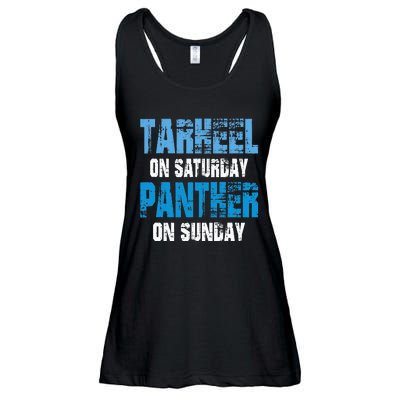 Tarheel On Saturday Panther On Sunday Funny Sports Fans Ladies Essential Flowy Tank