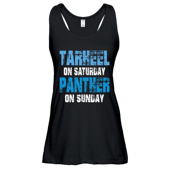 Tarheel On Saturday Panther On Sunday Funny Sports Fans Ladies Essential Flowy Tank