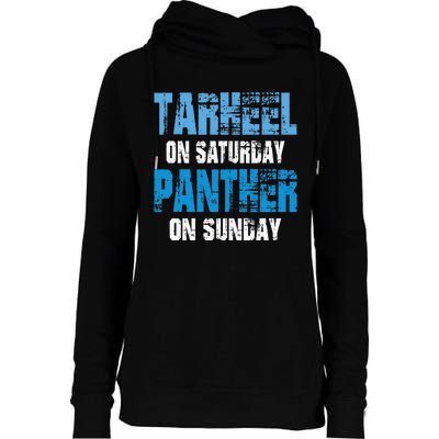 Tarheel On Saturday Panther On Sunday Funny Sports Fans Womens Funnel Neck Pullover Hood