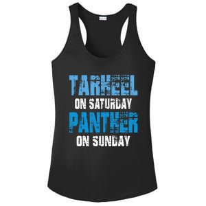 Tarheel On Saturday Panther On Sunday Funny Sports Fans Ladies PosiCharge Competitor Racerback Tank