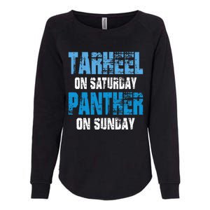 Tarheel On Saturday Panther On Sunday Funny Sports Fans Womens California Wash Sweatshirt