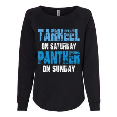 Tarheel On Saturday Panther On Sunday Funny Sports Fans Womens California Wash Sweatshirt