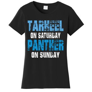 Tarheel On Saturday Panther On Sunday Funny Sports Fans Women's T-Shirt