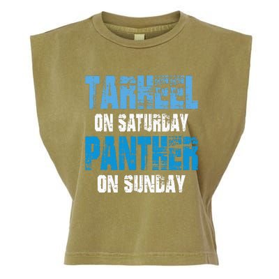 Tarheel On Saturday Panther On Sunday Funny Sports Fans Garment-Dyed Women's Muscle Tee