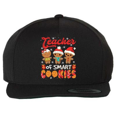 Teacher Of Smart Cookie Christmas Santa Gingerbread Cookie Funny Gift Wool Snapback Cap