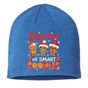 Teacher Of Smart Cookie Christmas Santa Gingerbread Cookie Funny Gift Sustainable Beanie