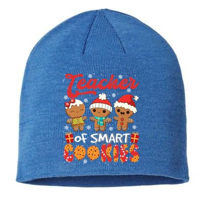 Teacher Of Smart Cookie Christmas Santa Gingerbread Cookie Funny Gift Sustainable Beanie