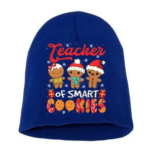 Teacher Of Smart Cookie Christmas Santa Gingerbread Cookie Funny Gift Short Acrylic Beanie