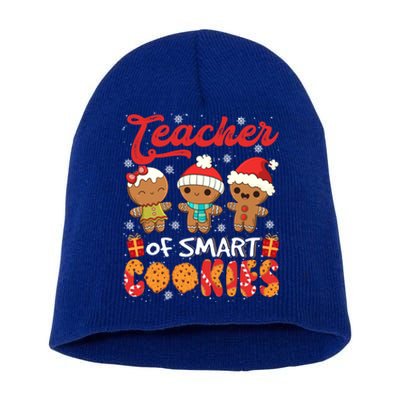 Teacher Of Smart Cookie Christmas Santa Gingerbread Cookie Funny Gift Short Acrylic Beanie