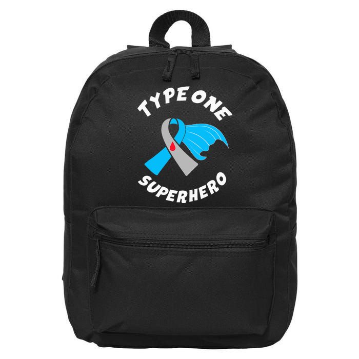 Type One Superhero Type 1 Diabetes Awareness 16 in Basic Backpack