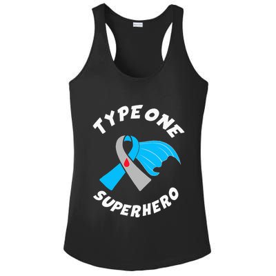 Type One Superhero Type 1 Diabetes Awareness Ladies PosiCharge Competitor Racerback Tank