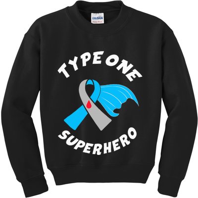 Type One Superhero Type 1 Diabetes Awareness Kids Sweatshirt