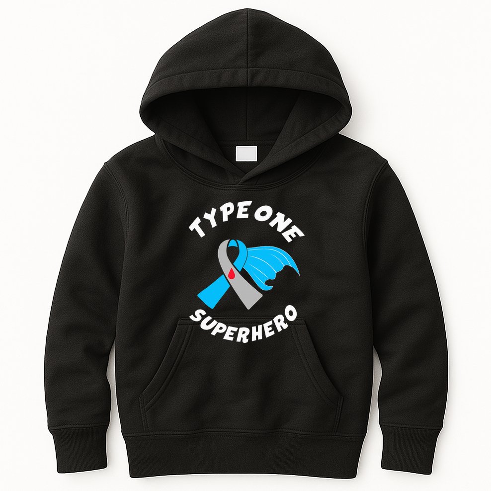 Type One Superhero Type 1 Diabetes Awareness Kids Hoodie