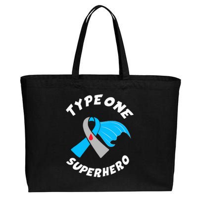 Type One Superhero Type 1 Diabetes Awareness Cotton Canvas Jumbo Tote