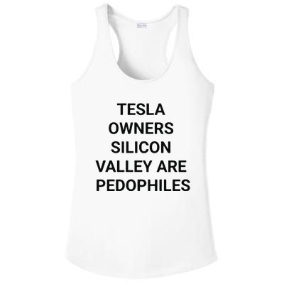 Tesla Owners Silicon Valley Are Pedophiles Ladies PosiCharge Competitor Racerback Tank