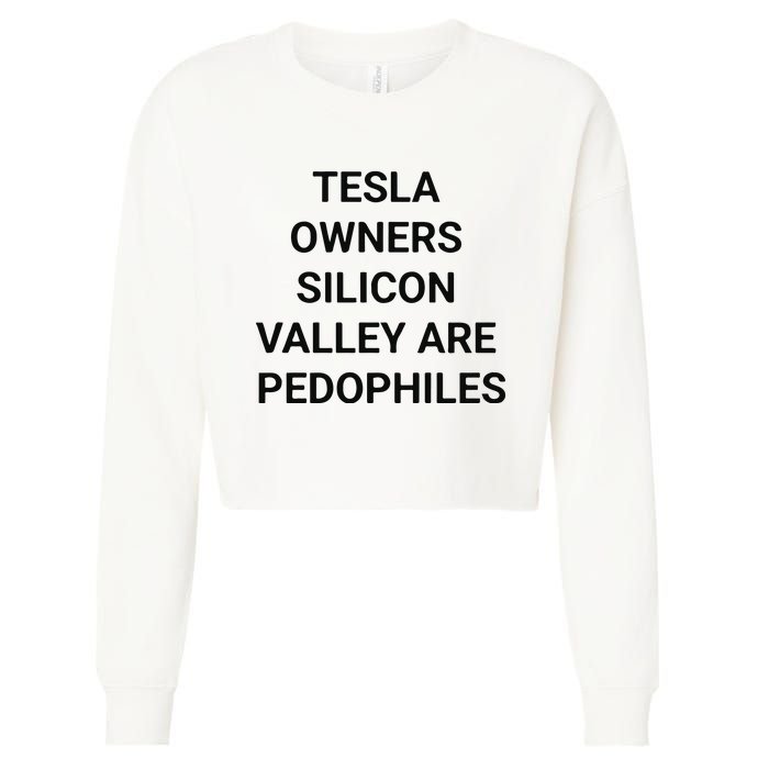 Tesla Owners Silicon Valley Are Pedophiles Cropped Pullover Crew