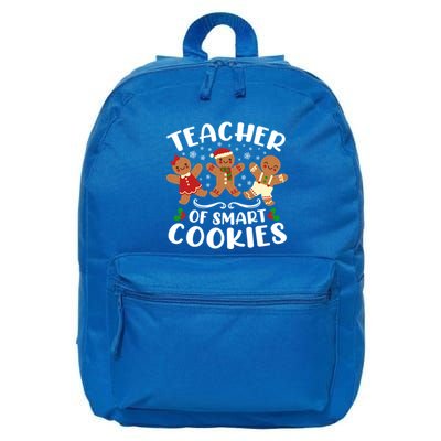 Teacher Of Smart Cookies Christmas Gingerbread Cute Xmas Cute Gift 16 in Basic Backpack