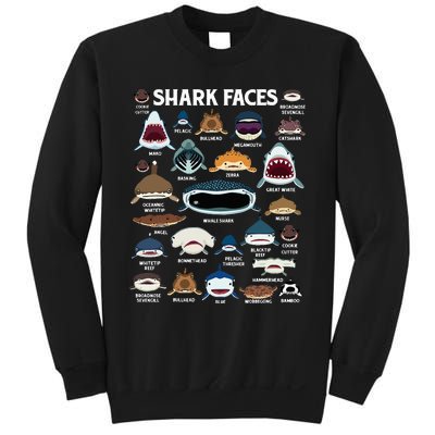 Types of Sharks Faces Identification Birthday School Sweatshirt