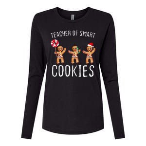 Teacher Of Smart Cookies Gingerbread Cute Christmas Womens Cotton Relaxed Long Sleeve T-Shirt