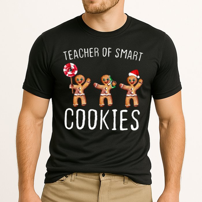 Teacher Of Smart Cookies Gingerbread Cute Christmas Cooling Performance Crew T-Shirt