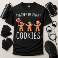 Teacher Of Smart Cookies Gingerbread Cute Christmas Cooling Performance Crew T-Shirt