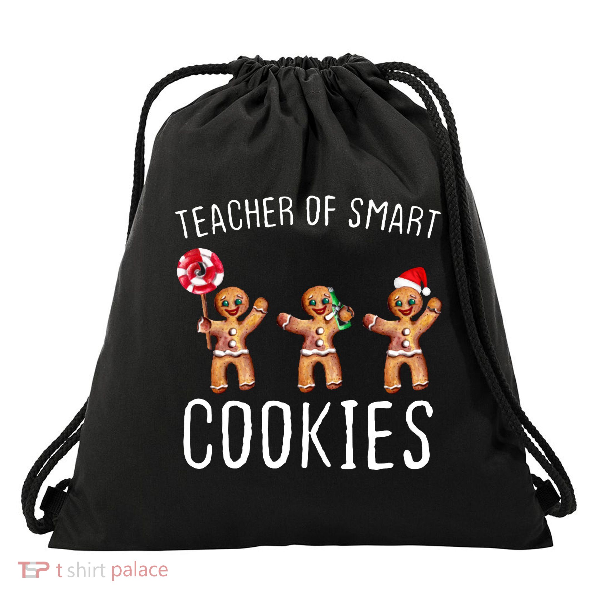 Teacher Of Smart Cookies Gingerbread Cute Christmas Drawstring Bag