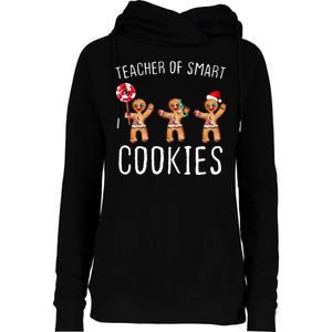 Teacher Of Smart Cookies Gingerbread Cute Christmas Womens Funnel Neck Pullover Hood